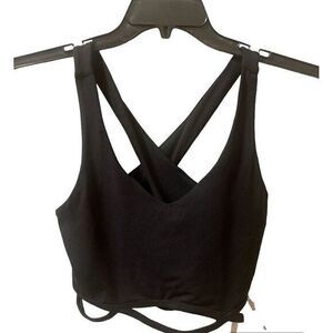 FABLETICS Women's Bra Natalia Midi Sports Bra Size S Black‎ NWT Strappy
